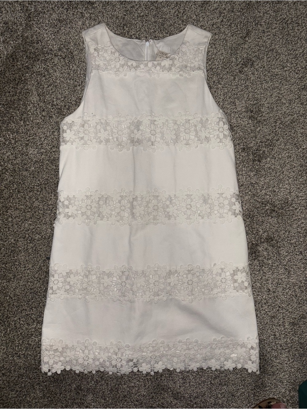 J Crew White Lace Trim Sleeveless Dress